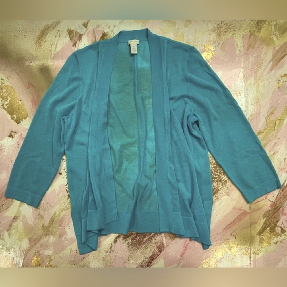 Chico’s light blue lightweight open cardigan 1/M